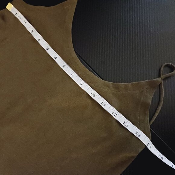 NEW‎ Chaser Women's Military Green Cotton Strappy Tie Back Tank Top XS - Picture 12 of 13